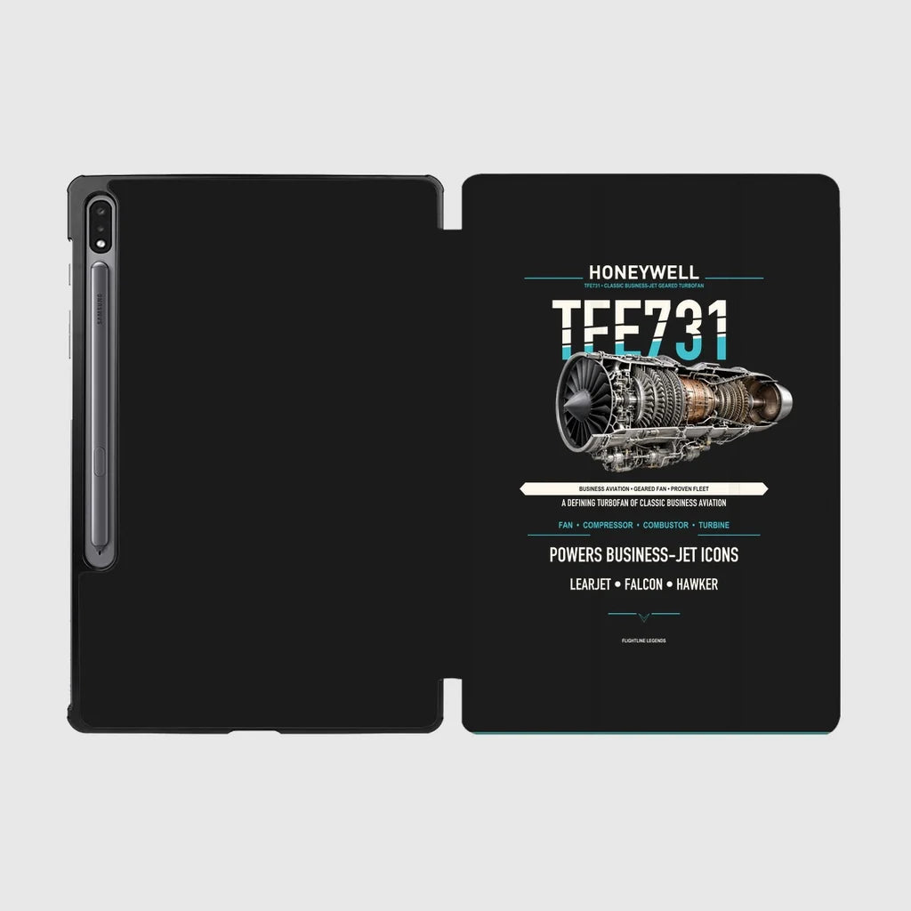 TFE731 design on black samsung tablet tablet case