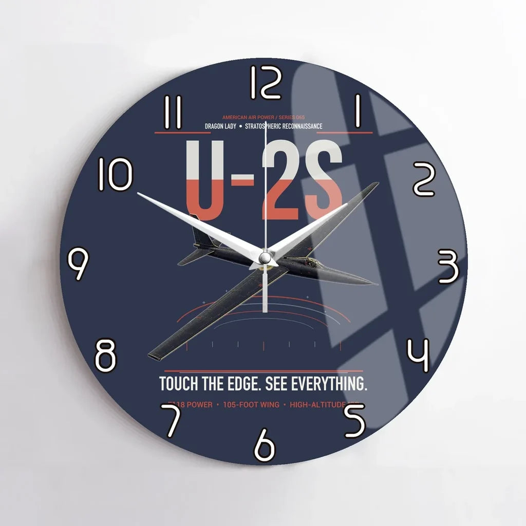 U-2S Dragon Lady design on navy blue no frame wall clock