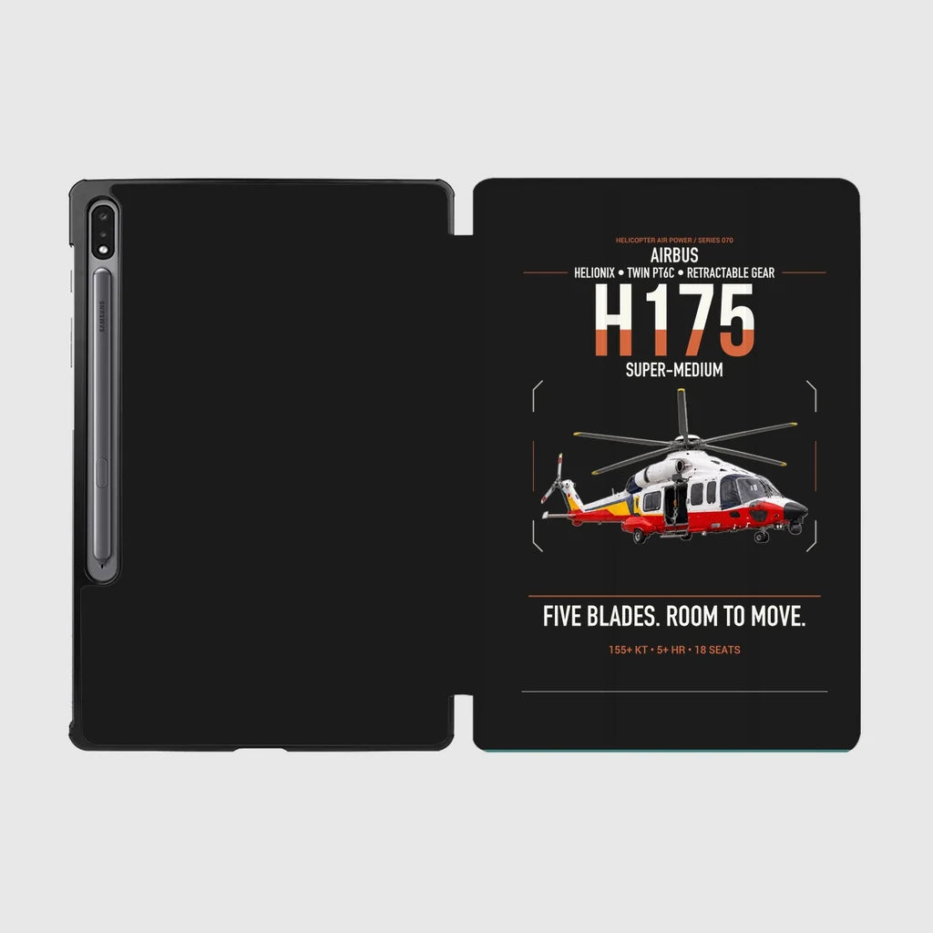Airbus H175 design on black samsung tablet tablet case