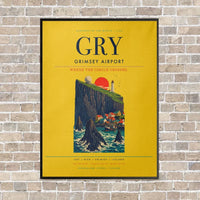 Thumbnail for Grimsey Airport GRY - Canvas Framed - Yellow
