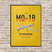 Thumbnail for MQ-1B Predator vertical canvas print - framed - yellow background