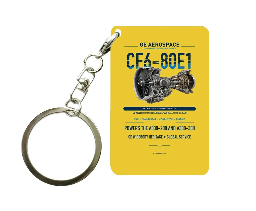 CF6-80E1 Key Chain design on yellow key chain