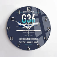 Thumbnail for Beechcraft Bonanza G36 design on navy blue no frame wall clock