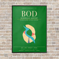 Thumbnail for Bordeaux Airport BOD - Canvas Framed - Green