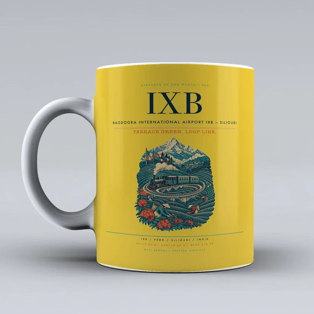 International Airport IXB — Siliguri Mug design on yellow bagdogra