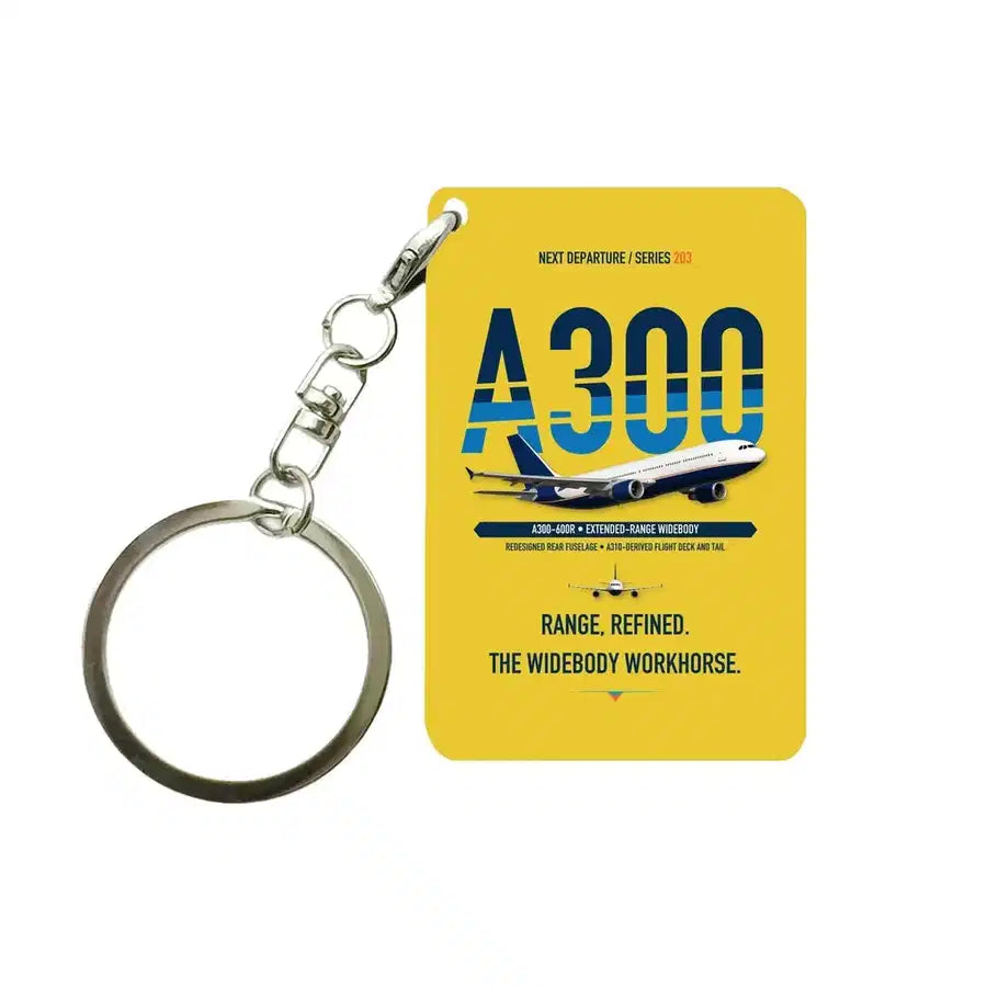 Airbus A300-600R Key Chain design on yellow key chain