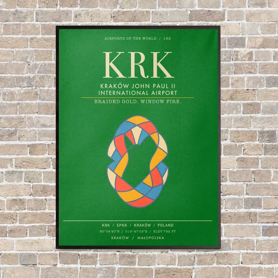 Krakow John Paul II International Airport KRK - Canvas Framed - Green