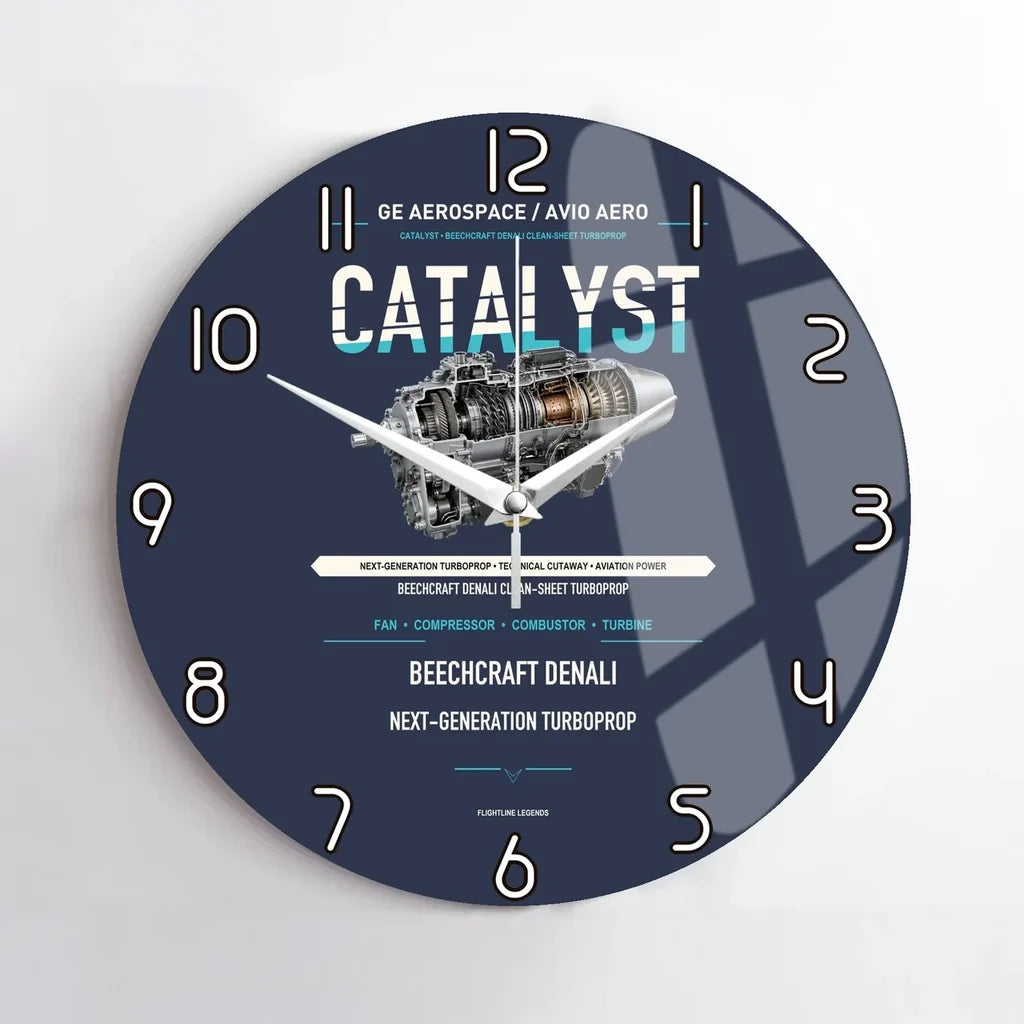 CATALYST design on navy blue no frame wall clock