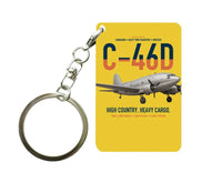 Thumbnail for C-46D Commando design on yellow designed key chain, double-side print