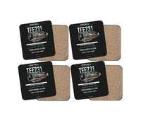 Thumbnail for TFE731 design on black 4 pieces set coaster
