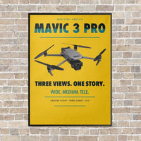 Thumbnail for DJI Mavic 3 Pro vertical canvas print - framed - yellow background