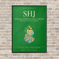 Thumbnail for Sharjah International Airport SHJ - Canvas Framed - Green