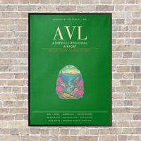 Thumbnail for Asheville Regional Airport AVL - Canvas Framed - Green