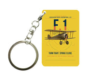 Thumbnail for Sopwith Camel F.1 design on yellow designed key chain, double-side print