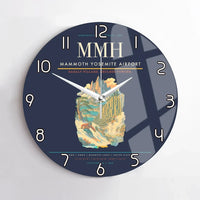 Thumbnail for Mammoth Yosemite Airport (MMH) design on navy blue no frame wall clock