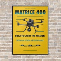 Thumbnail for DJI Matrice 400 vertical canvas print - framed - yellow background