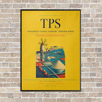 Thumbnail for Vincenzo Florio Airport Trapani-Birgi TPS vertical canvas print - framed - yellow background