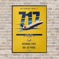 Thumbnail for Boeing 717-200 vertical canvas print - framed - yellow background