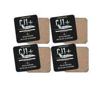 Thumbnail for Cessna Citation CJ1+ design on black 4 pieces set coaster