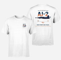 Thumbnail for AJ-2 Savage Tanker design on white double-side t-shirt, double-side print