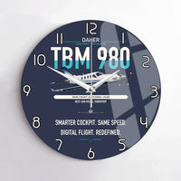 Thumbnail for Daher TBM 980 design on navy blue no frame wall clock