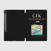 Thumbnail for Grand Forks International Airport (GFK) design on black samsung tablet tablet case