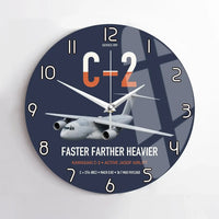 Thumbnail for Kawasaki C-2 design on navy blue no frame wall clock