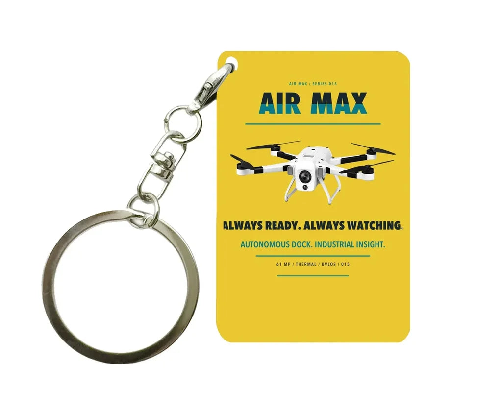 Percepto Air Max Key Chain design on yellow key chain