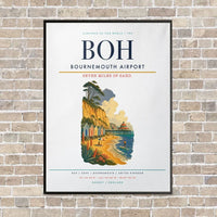 Thumbnail for Bournemouth Airport BOH - Canvas Framed - White