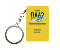 Thumbnail for Diamond DA62 design on yellow designed key chain, double-side print