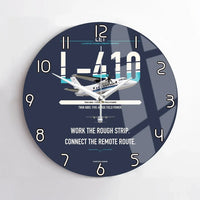 Thumbnail for LET L-410 UVP-E20 design on navy blue no frame wall clock
