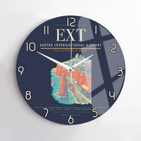 Thumbnail for Exeter International Airport (EXT) design on navy blue no frame wall clock