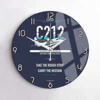 Thumbnail for CASA C-212-400 Aviocar design on navy blue no frame wall clock