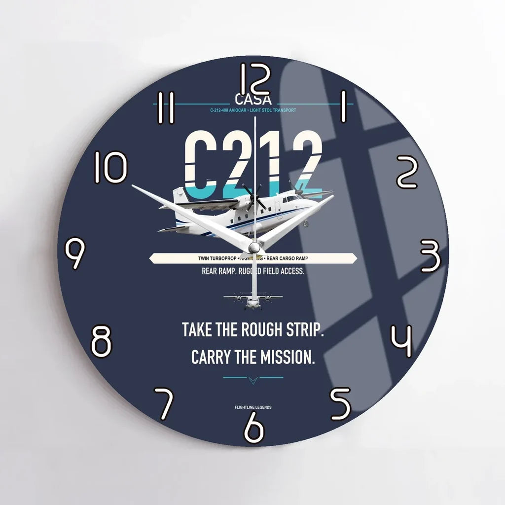 CASA C-212-400 Aviocar design on navy blue no frame wall clock