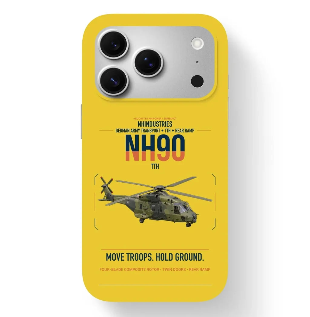 NHIndustries NH90 TTH design on yellow magsafe iphone case, for iPhone 17 Pro