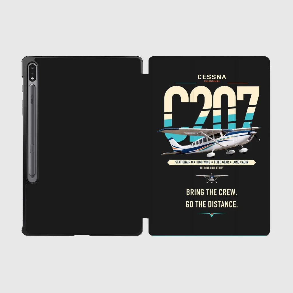 Cessna T207A Stationair 8 design on black samsung tablet tablet case