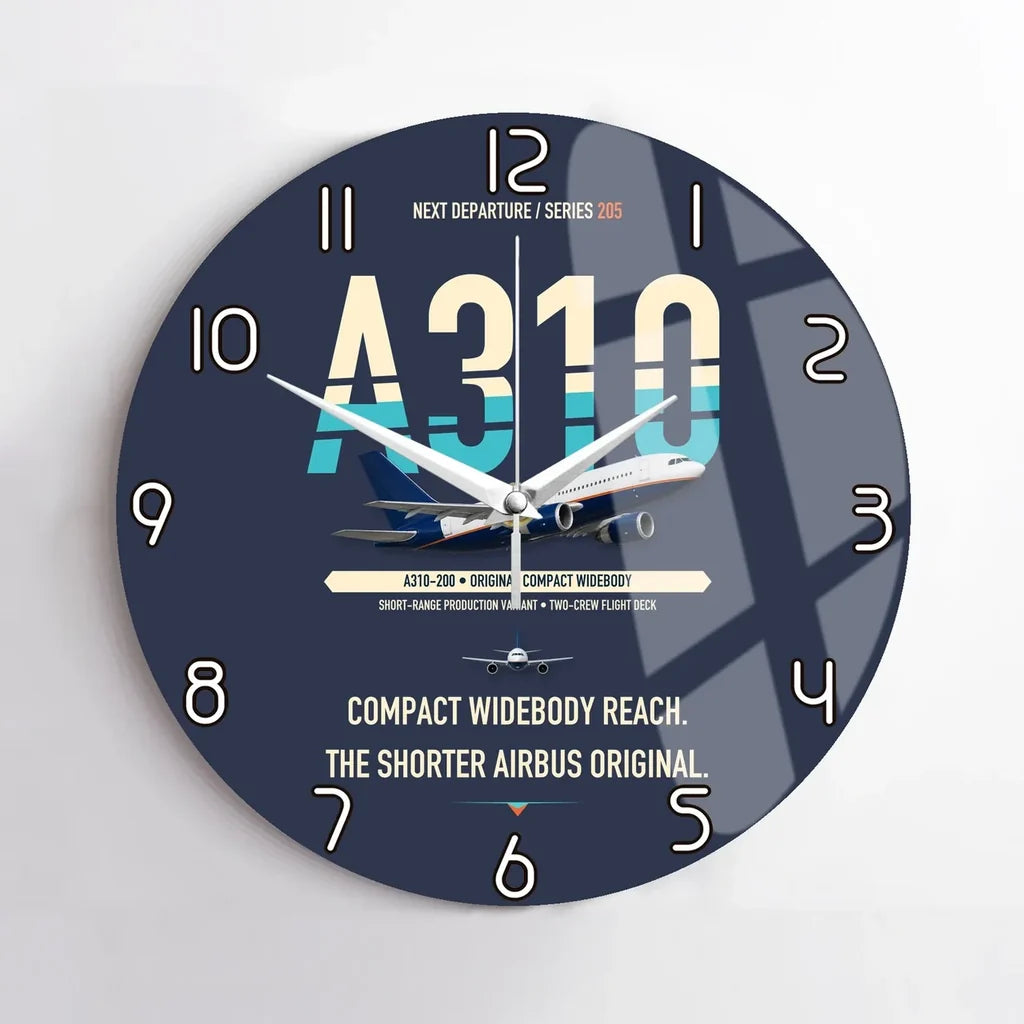 Airbus A310-200 design on navy blue no frame wall clock