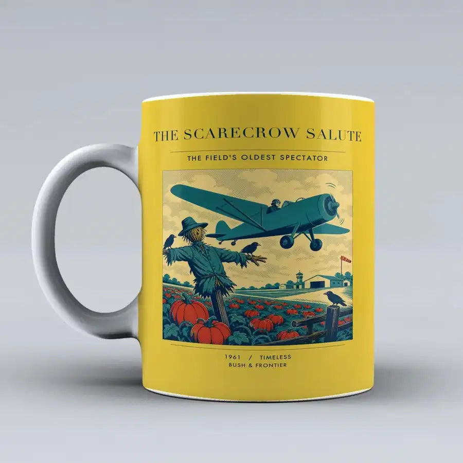 VINTAGE G4396 - The Scarecrow Salute - Ceramic Mug design on yellow