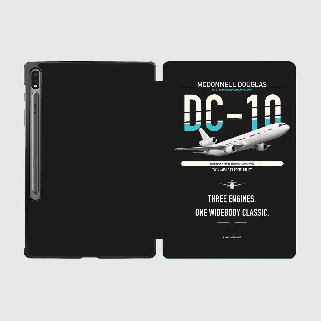McDonnell Douglas DC-10 design on black samsung tablet tablet case