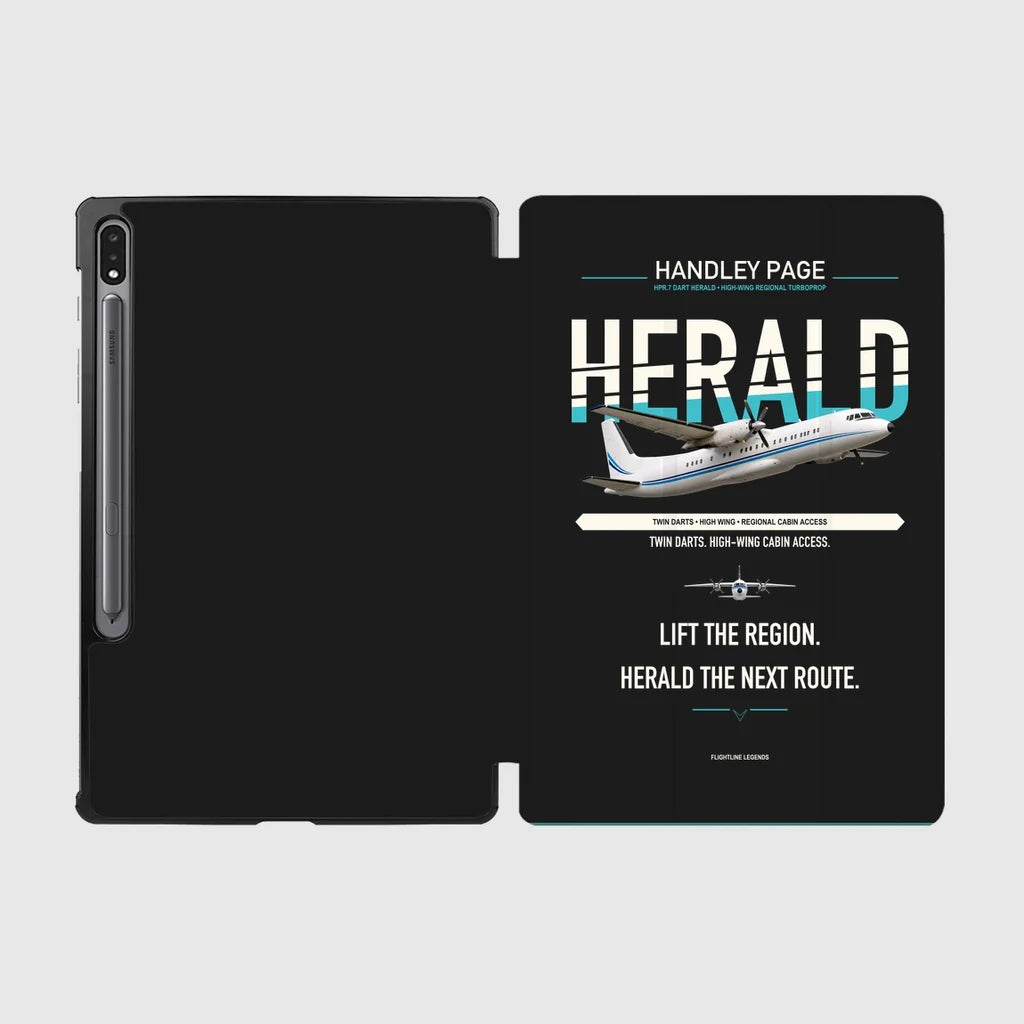 Handley Page HPR.7 Dart Herald design on black samsung tablet tablet case