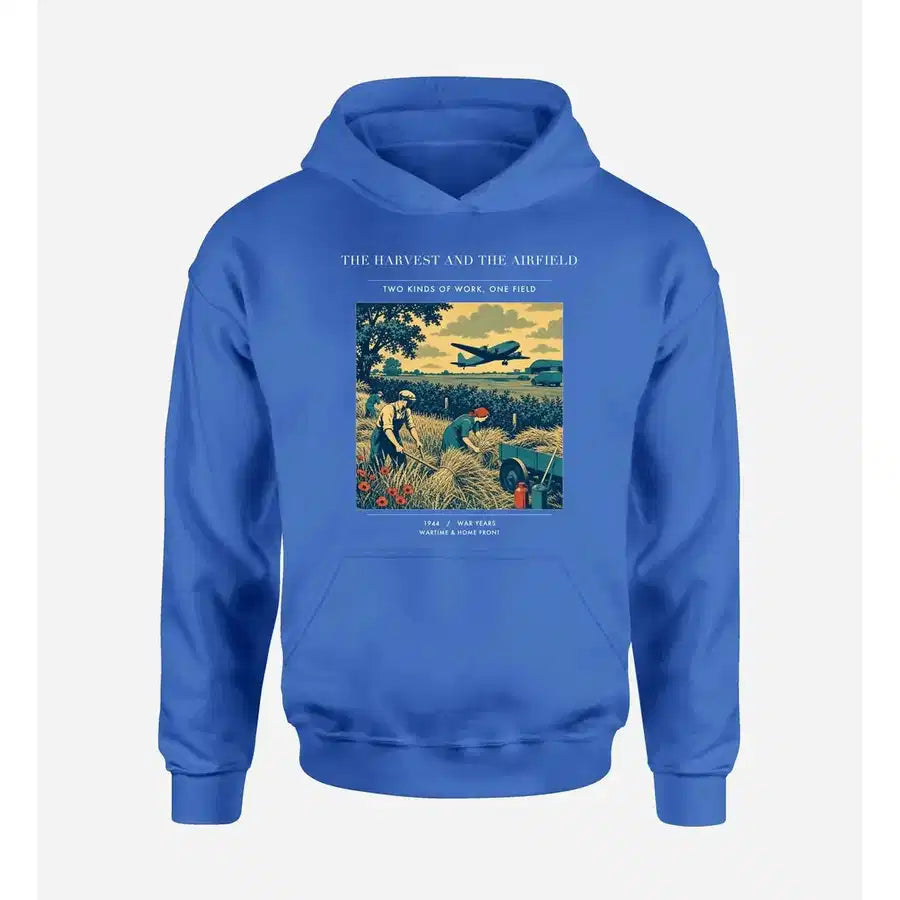 VINTAGE G4510 - The Harvest And The Airfield - Premium Hoodie design on blue premium