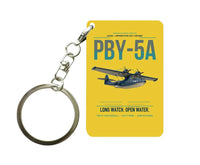 Thumbnail for PBY-5A Catalina design on yellow designed key chain, double-side print