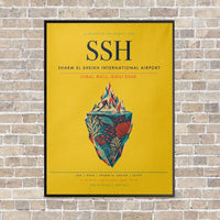 Thumbnail for Sharm El Sheikh International Airport SSH vertical canvas print - framed - yellow background