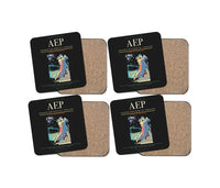 Thumbnail for Aeroparque Jorge Newbery (AEP) design on black 4 pieces set coaster