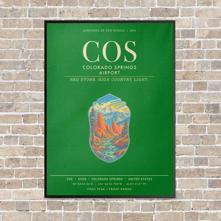 Colorado Springs Airport COS - Canvas Framed - Green