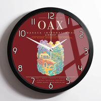 Thumbnail for Oaxaca International Airport OAX Wall-Clock Framed - Dark Red