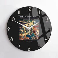 Thumbnail for VINTAGE G4047 - The Aero Club - Designed Wall Clocks design on black no-frame