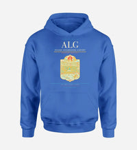 Thumbnail for Houari Boumediene Airport (ALG) design on blue hoodie single-side print