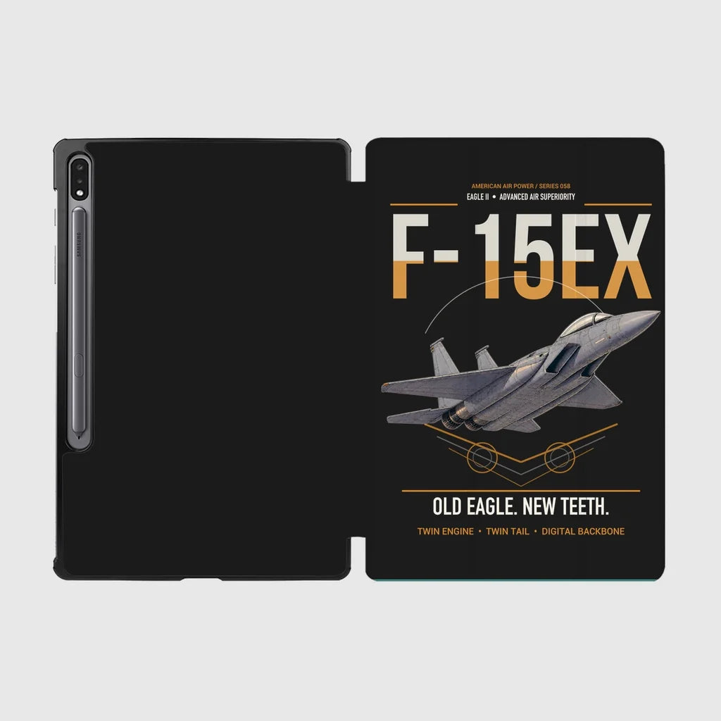 F-15EX Eagle II design on black samsung tablet tablet case