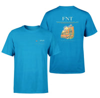 Thumbnail for Bishop International Airport (FNT) design printed on turquoise double-side t-shirt
